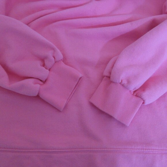 Crown & Ivy Sweatshirt Women's Medium Pink Side Gold Zipper 100% Cotton Pullover - Picture 6 of 8
